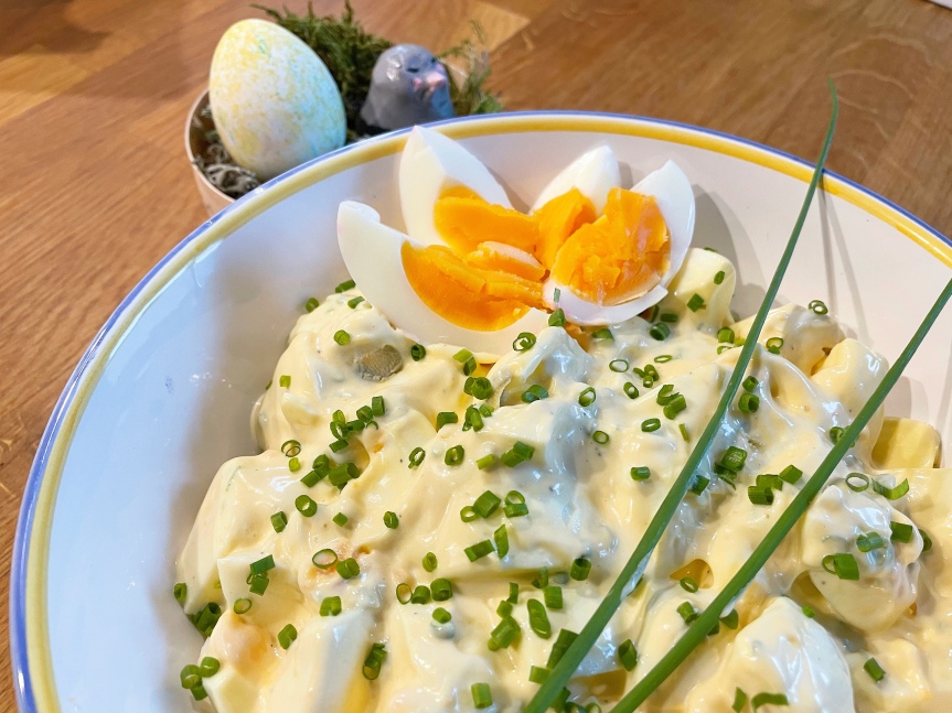 Eiersalat mit selbstgemachter Mayonnaise